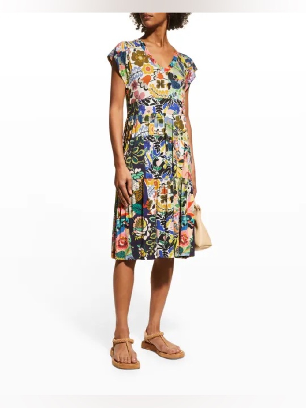 Johnny Was Chelsea Garden Tiered Tea Length Dress - Picture 3 of 7